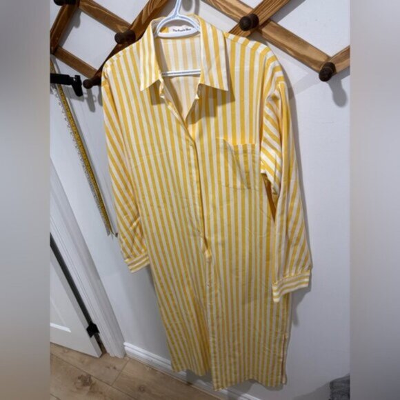 THE FRANKIE SHOPCala Striped Cotton-poplin Midi Shirt Dress - Picture 8 of 12